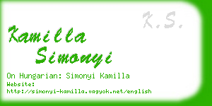 kamilla simonyi business card
